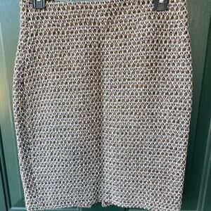 J.Crew Wool Tweed Pencil Skirt 2 Wool Britcore Rose Gold Accent Classic Office